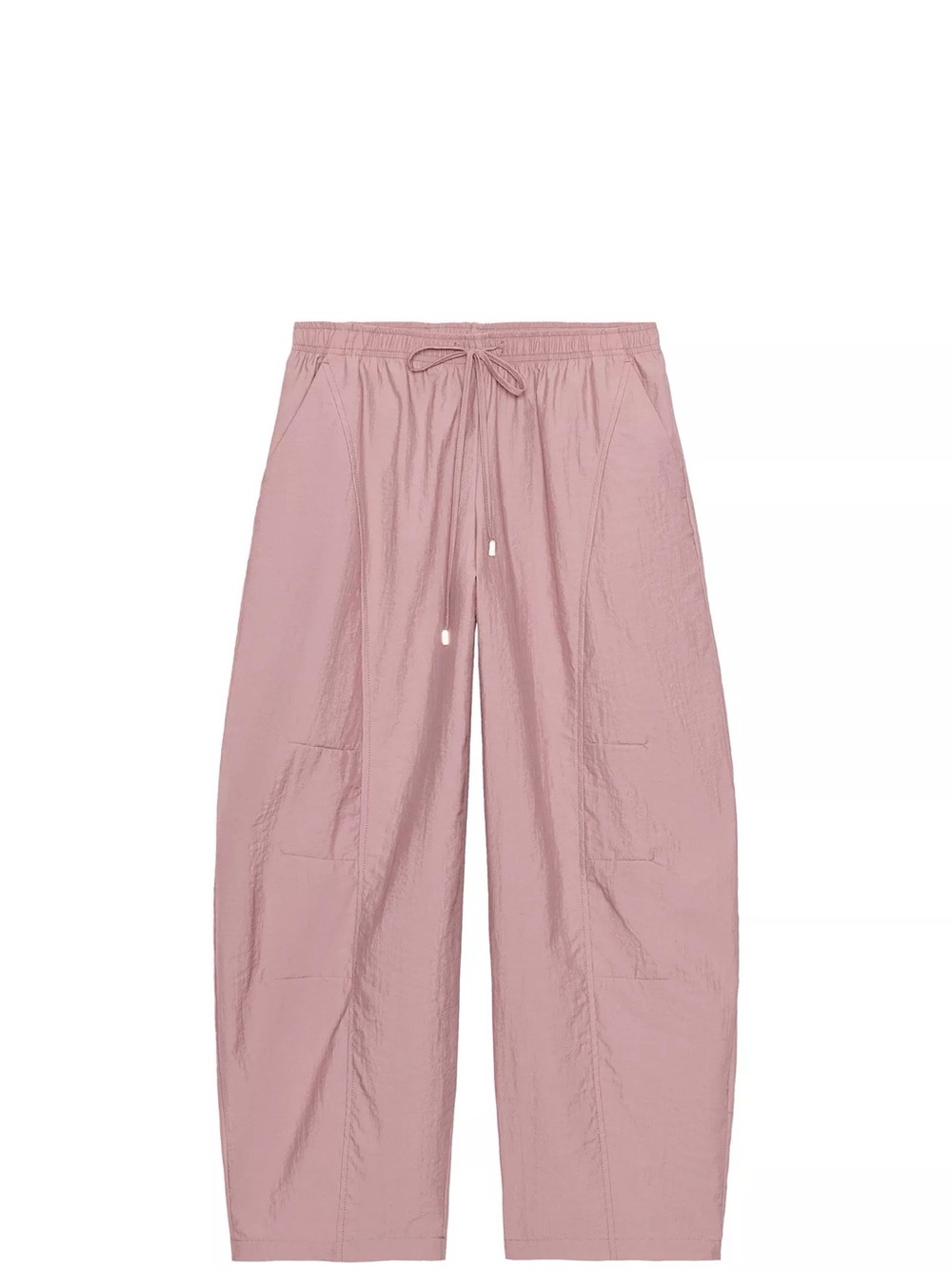 Zara Wide-Leg Drawstring Pants in Dusty Pink